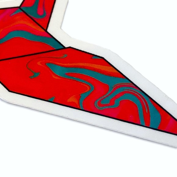 5/$15 Japanese Origami Crane Sticker Tie Dye Colorful Glossy Vinyl - Picture 7 of 8